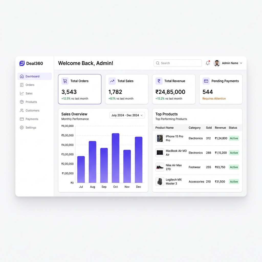 Deal360 Dashboard Mockup
